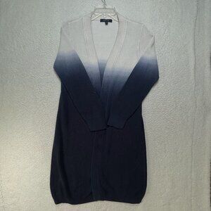 SWTR Silk Blend Womens XS Full Length Blue White Cardigan
